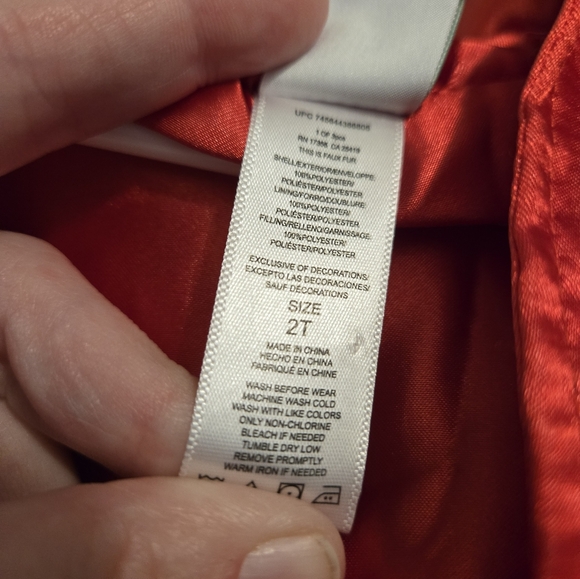 Little Me 2t - Leopard Print Faux Fur  Jacket with Red Lining - Picture 5 of 5